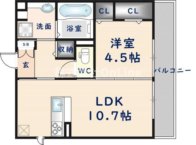 ラミーセント(1LDK/1階)の間取り写真