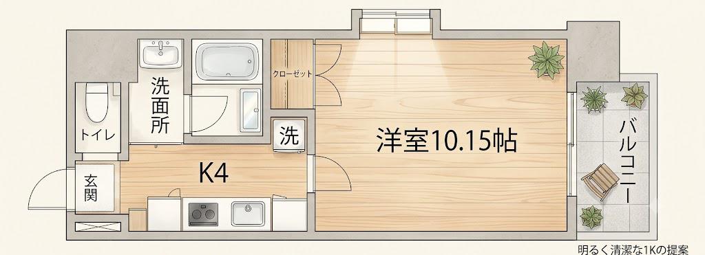 グレイシャス五日市(1K/7階)の間取り写真