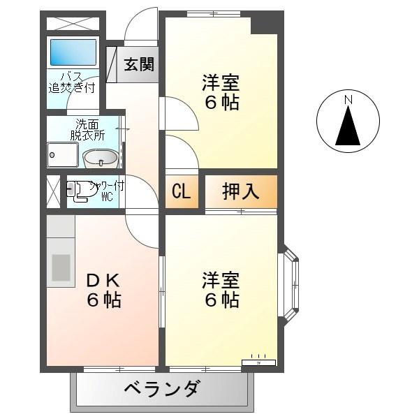 リンピアS・Y(2DK/2階)の間取り写真