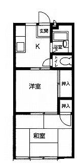 ハイランド駒沢(2K/1階)の間取り写真