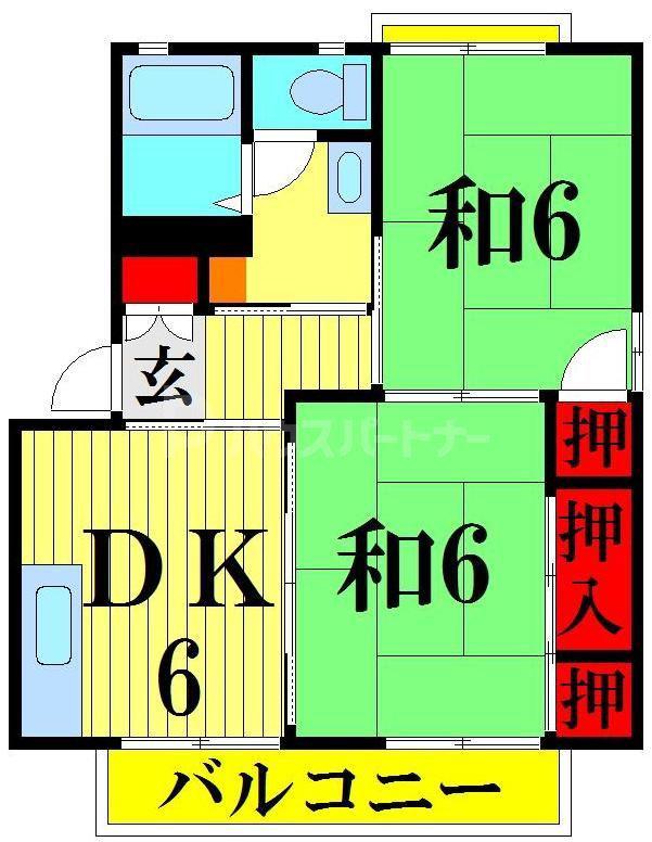 セピアコート(2DK/2階)の間取り写真