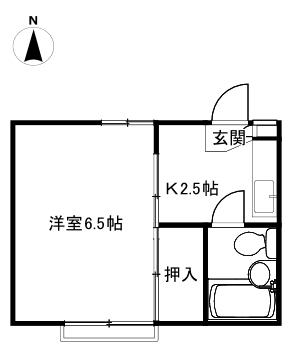 ヴイレッジ白鳥(1K/2階)の間取り写真