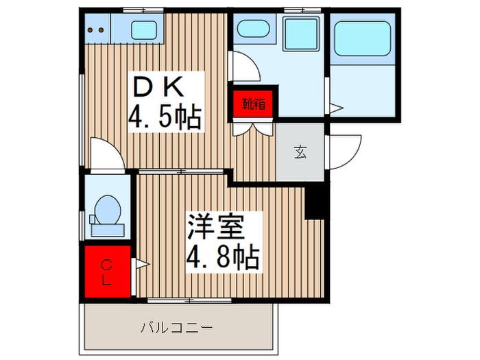MAISON DE LIBERTE(1DK/1階)の間取り写真
