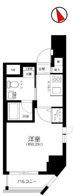VERONA門前仲町LUSSO(1K/7階)の間取り写真