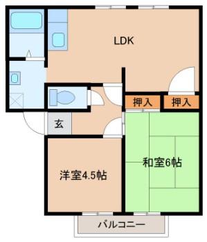 ハイツどりーむ(2LDK/2階)の間取り写真