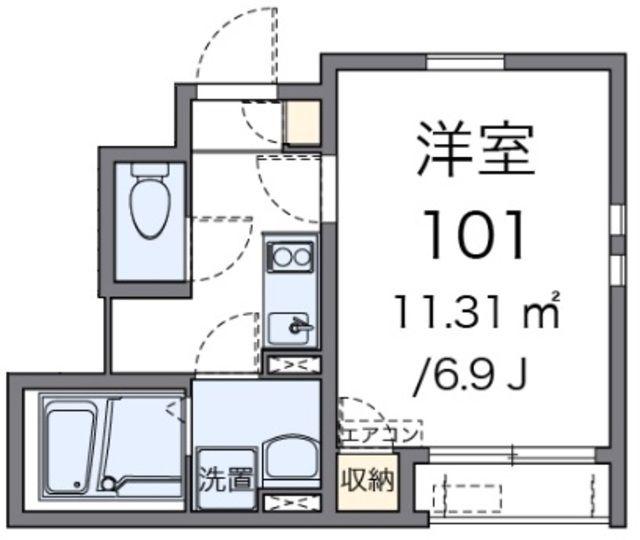 クレイノMKハイツ55984(1K/1階)の間取り写真