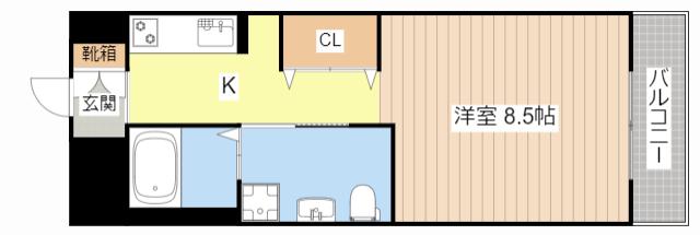 FELICHE・GARDEN(1K/1階)の間取り写真
