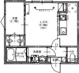 KEIAI RESIDENCE みのり台(1LDK/3階)の間取り写真