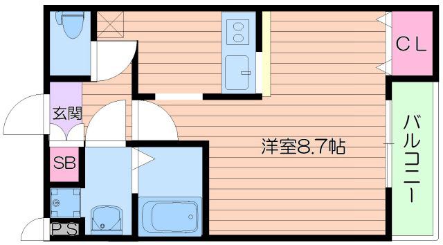 フジパレス駒川中野(ワンルーム/2階)の間取り写真