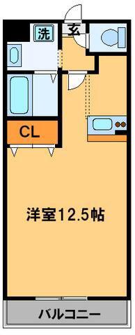 ブライトコート(1K/2階)の間取り写真