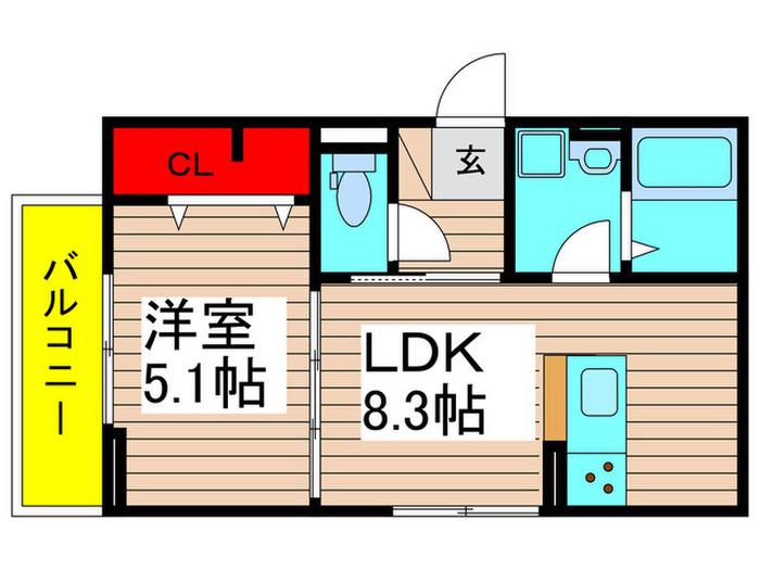 セレスティア六町(1LDK/3階)の間取り写真