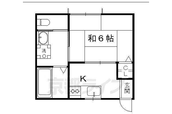 ハイツ豊園(1K/1階)の間取り写真