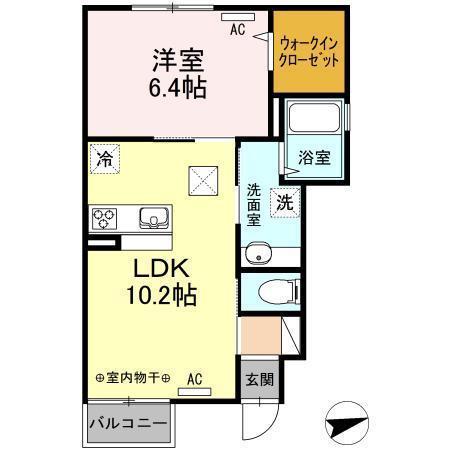 ロッキーズファミリー(1LDK/1階)の間取り写真