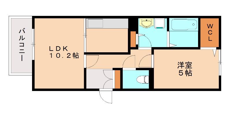 エトワール中井(1LDK/1階)の間取り写真