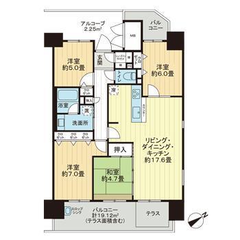 ロイヤルガーデン桜町二丁目(4LDK/13階)の間取り写真