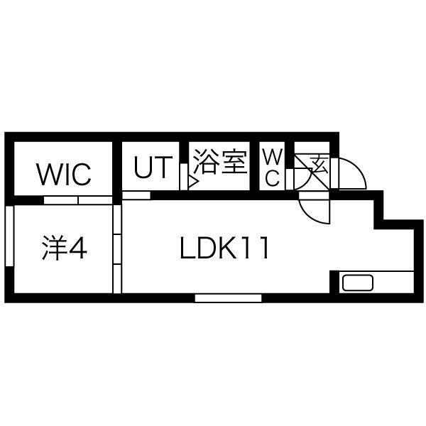RAGUSA N5W17 A(1LDK/2階)の間取り写真
