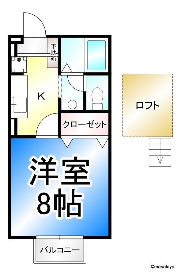 メゾン・ド・シャルマン(1K/2階)の間取り写真