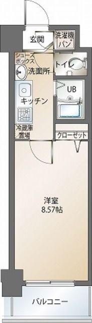 エンクレスト赤坂弐番館(1K/7階)の間取り写真
