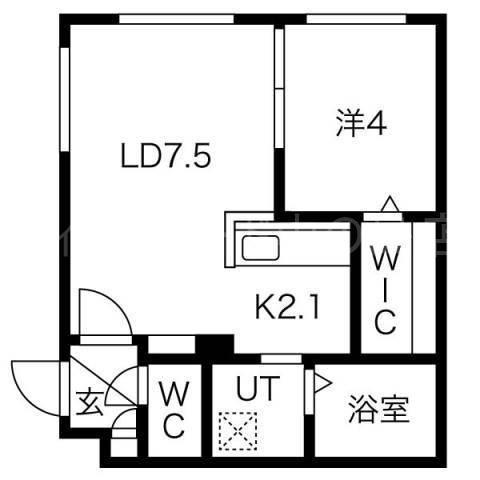 WIND HILLS豊平公園(1LDK/3階)の間取り写真