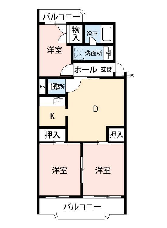 エントピア勝田台(3DK/3階)の間取り写真