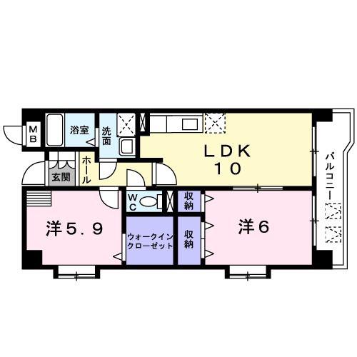 アルト・アヴァンツァート(2LDK/7階)の間取り写真