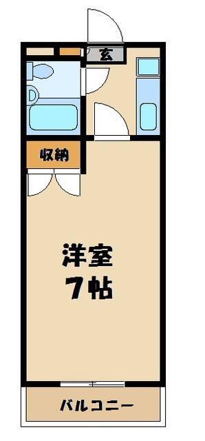 ジョイ北浦和(1K/3階)の間取り写真