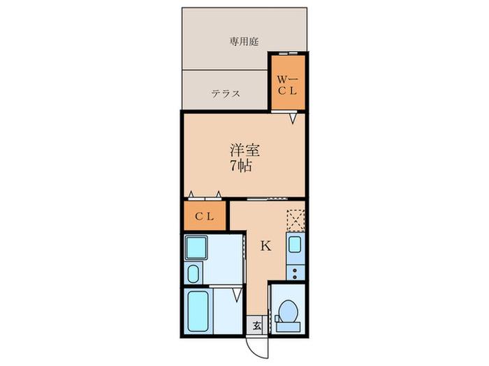 MESA VERDE 太秦(1K/1階)の間取り写真