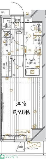 レガリス亀戸(1K/5階)の間取り写真
