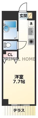 エステートピア協栄II(ワンルーム/1階)の間取り写真