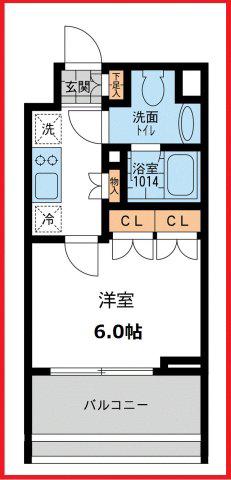 カッシア押上(1K/6階)の間取り写真