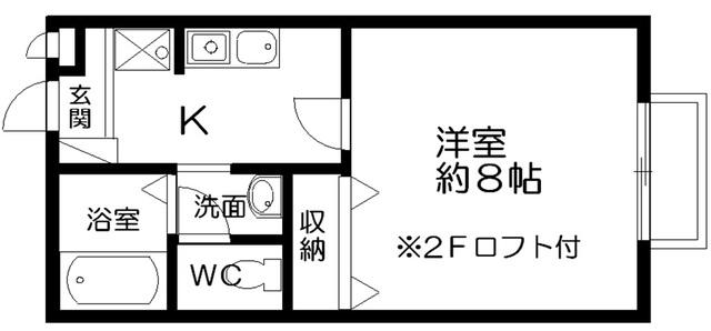 エストヴィラージュI(1K/1階)の間取り写真