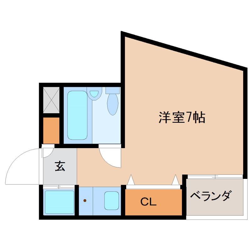ロイヤルメゾン塚口Ⅹ(ワンルーム/2階)の間取り写真