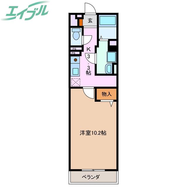 シャトーヴェール(1K/3階)の間取り写真