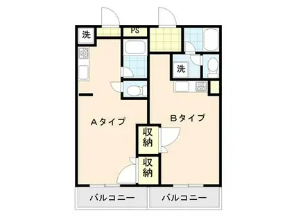 アドバンスⅡ(ワンルーム/6階)の間取り写真