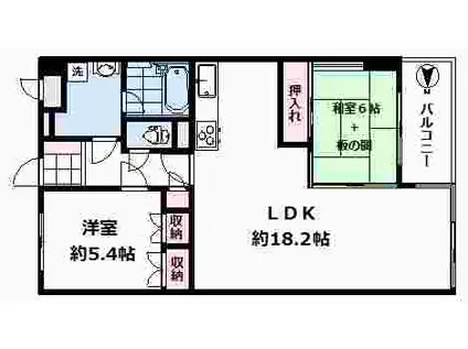 ウインザーハイム南砂(2LDK/3階)の間取り写真