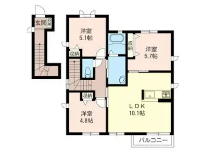 RAFFINE ラフィーネ(3LDK/2階)の間取り写真