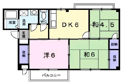 サンヴィレッジ上尾II(3DK/2階)の間取り写真