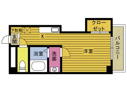 シャンローゼかめがわ(1K/3階)の間取り写真