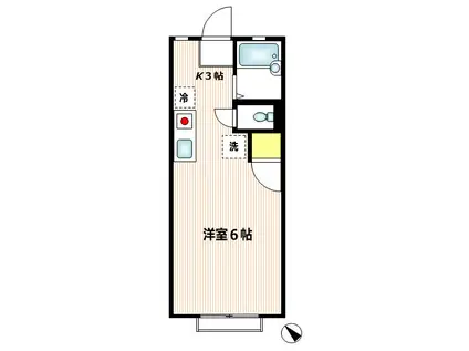 ジュネス西調布(1K/1階)の間取り写真