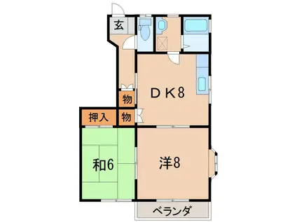 ヨシノコーポラスB(2DK/1階)の間取り写真