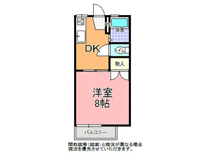 ハイツ・東野A棟(1DK/2階)の間取り写真