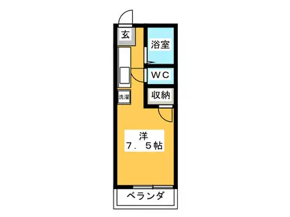 森ハイツI(ワンルーム/2階)の間取り写真