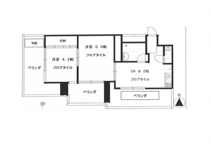 佐藤ビル(2DK/5階)の間取り写真