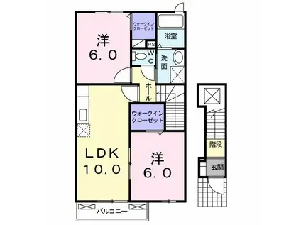 メゾン・ド・タカダ I(2LDK/2階)の間取り写真