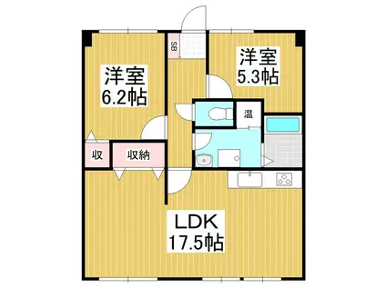 アコールマンション平田 403(2LDK/4階)の間取り写真