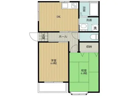 スプリングヒル21(2DK/1階)の間取り写真