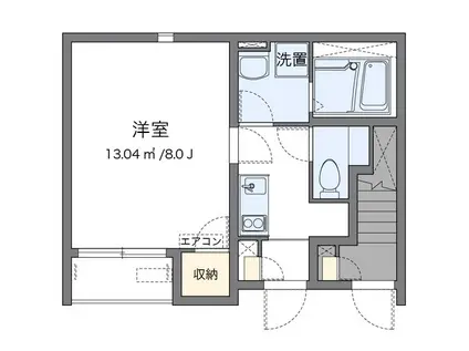 クレイノHIGASHINO(1K/2階)の間取り写真