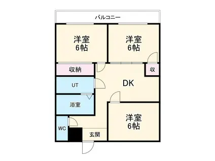 コーポ桂(3DK/3階)の間取り写真