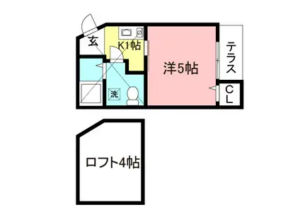 フィオーレ南生田(1K/2階)の間取り写真