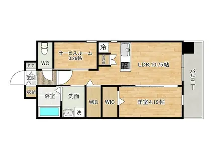 ALISS堺町(1SLDK/7階)の間取り写真